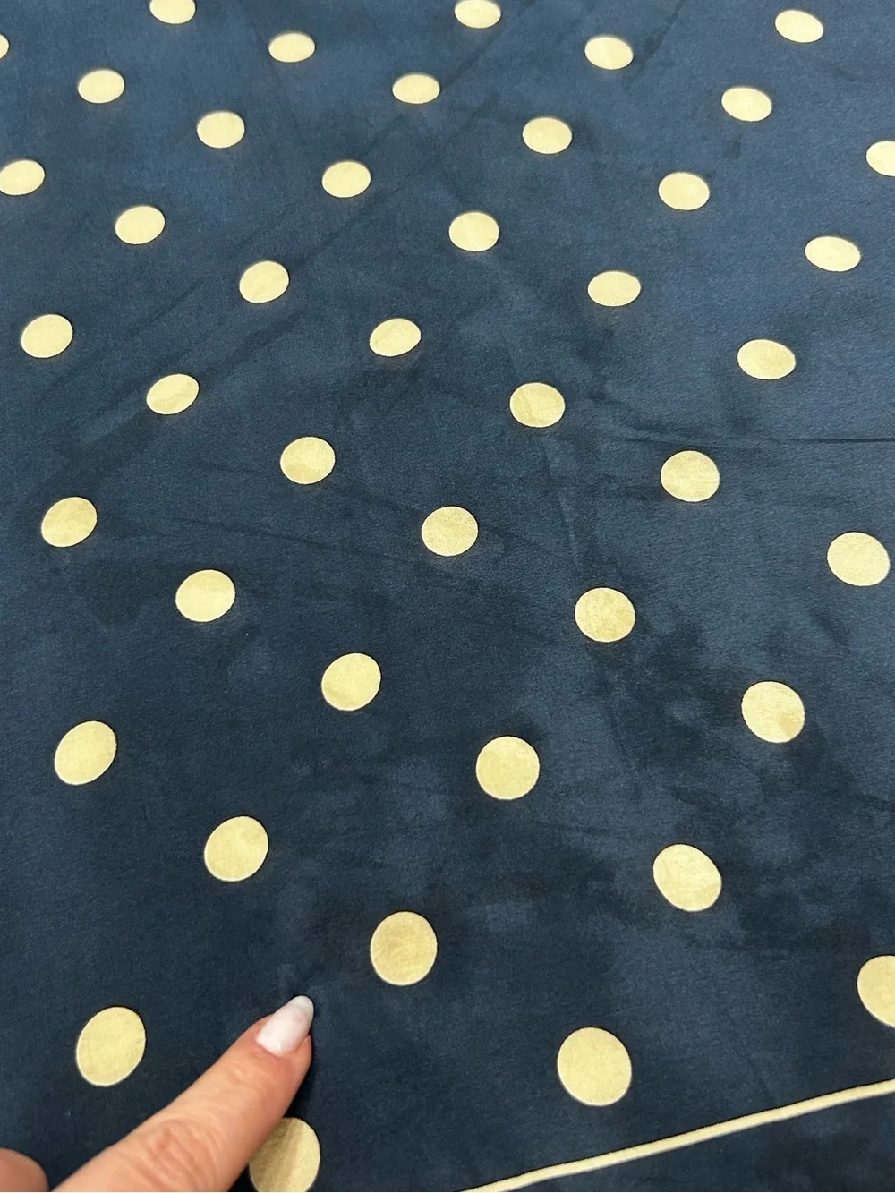Loredano Navy Polka Dot Silk Scarf Square 35x34 Designer Italy